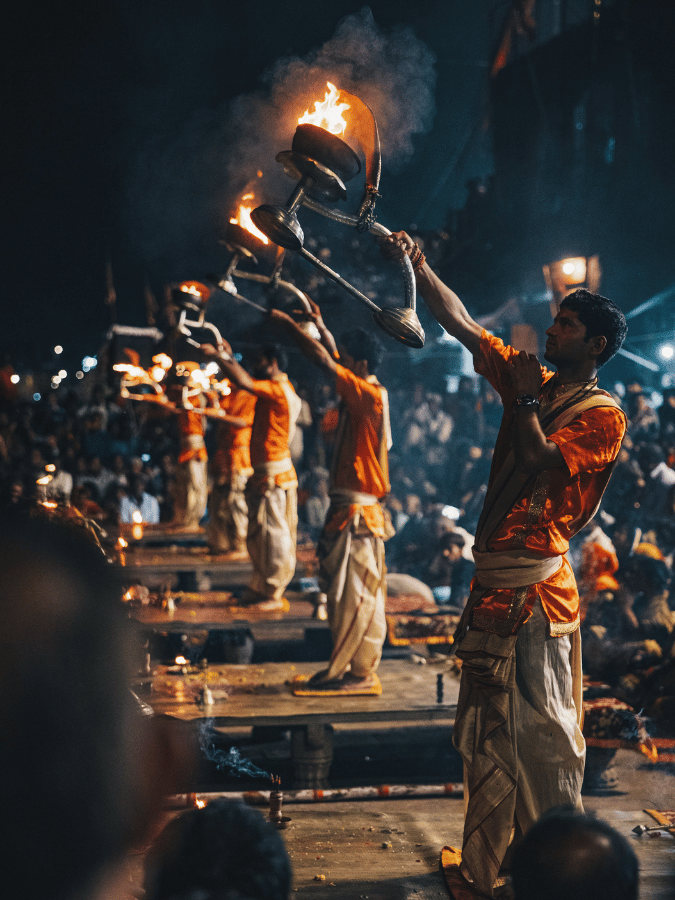 Varanasi, lamps and Aarati